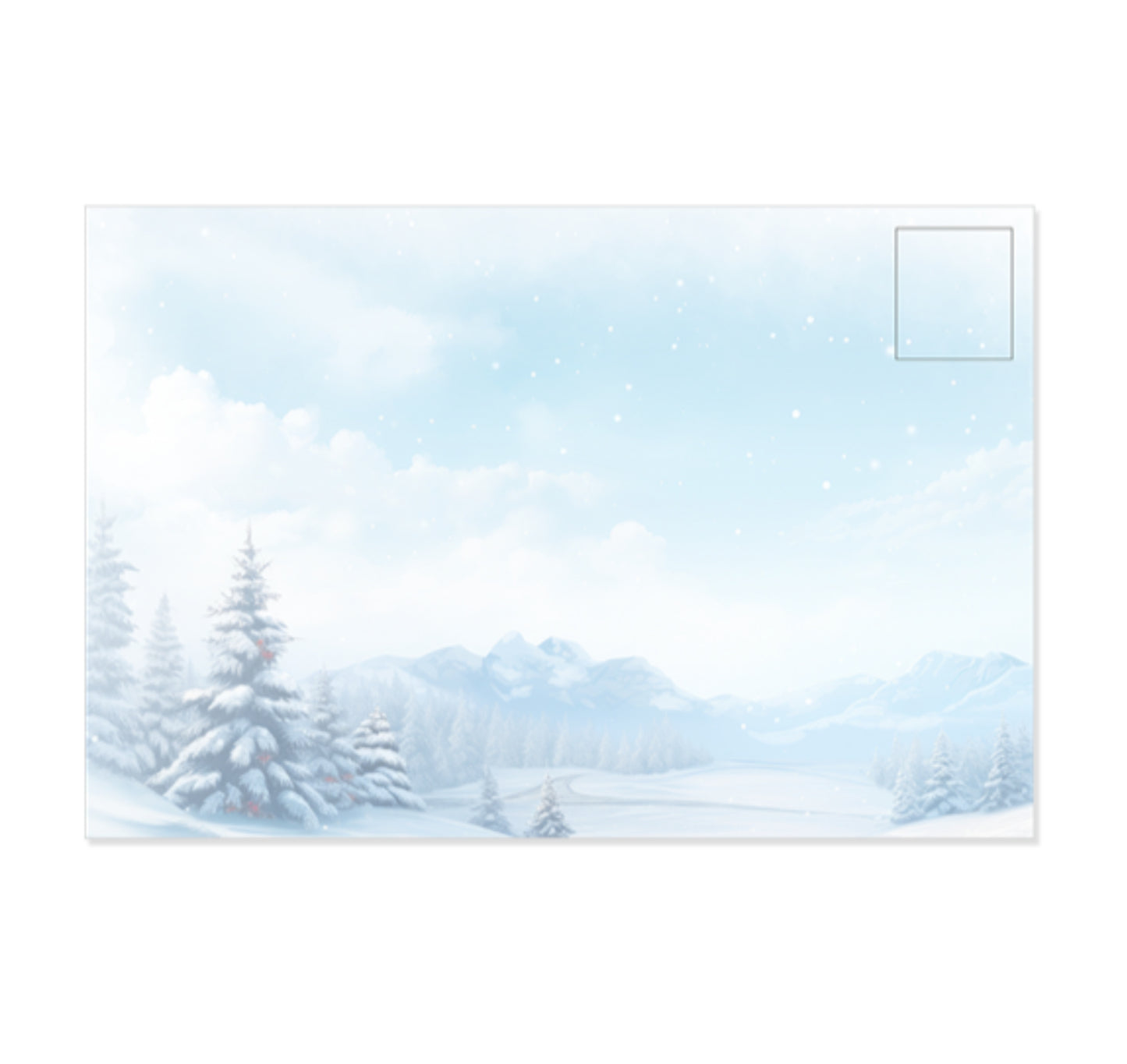 Angels in the Snow Holiday Greeting Card + Envelope