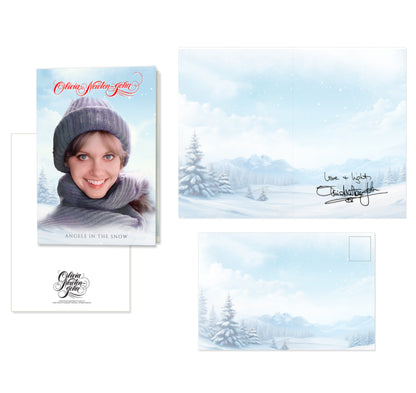 Angels in the Snow Holiday Greeting Card + Envelope