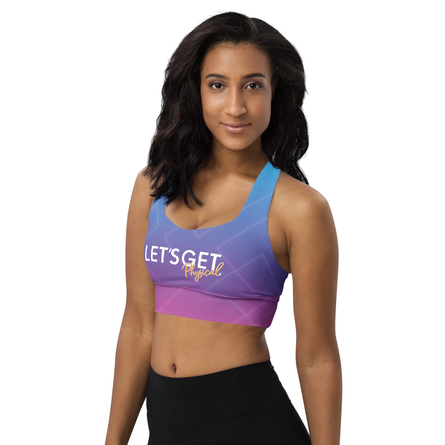 Olivia Newton John Let's Get Physical Retro Gradient Sports Bra