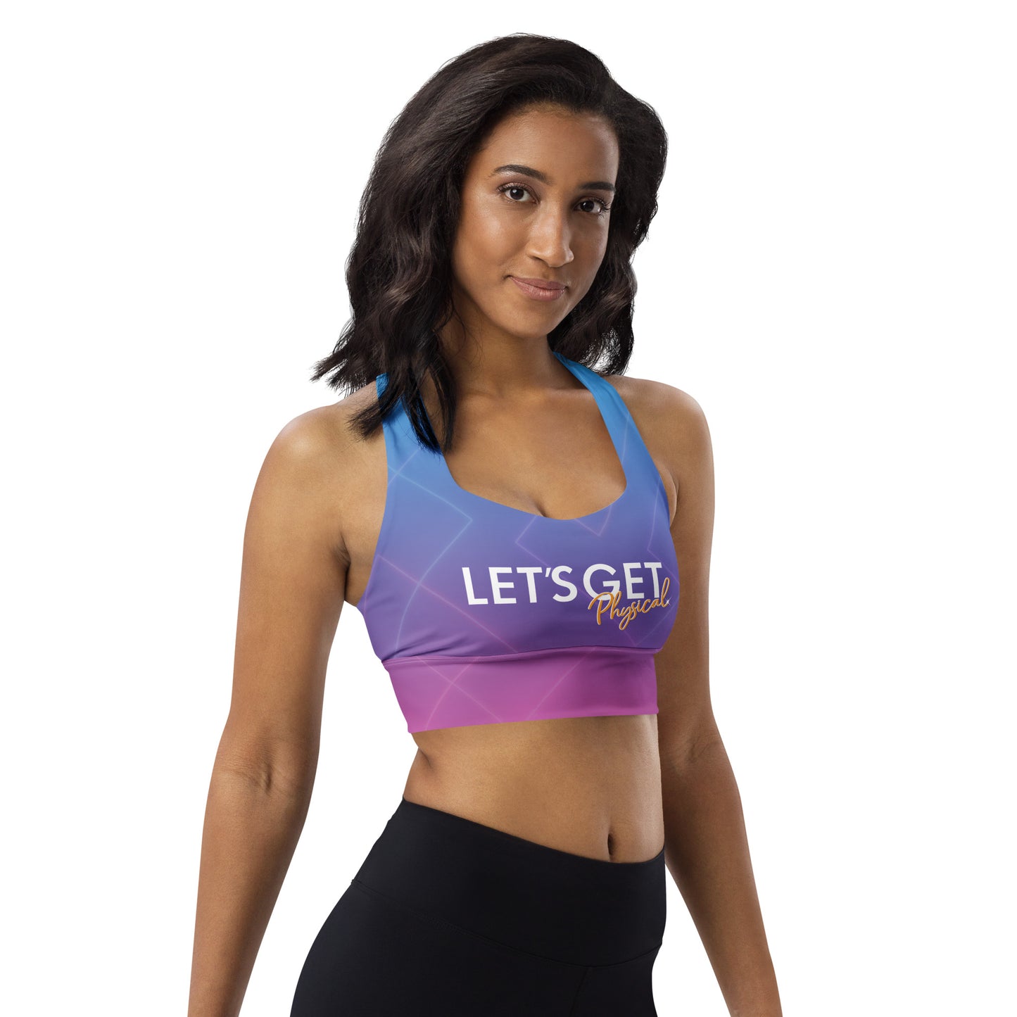 Olivia Newton John Let's Get Physical Retro Gradient Sports Bra