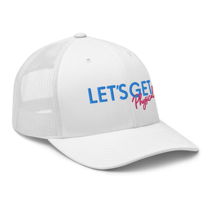 Let's Get Physical Trucker Hat Retro White